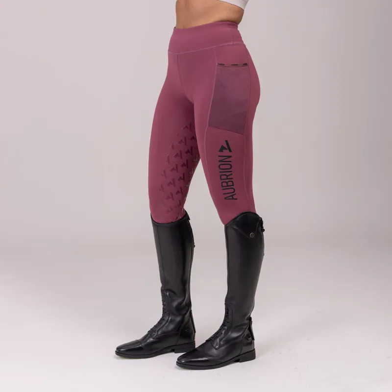 Aubrion React Non-Stop Riding Tights in Mauve-1
